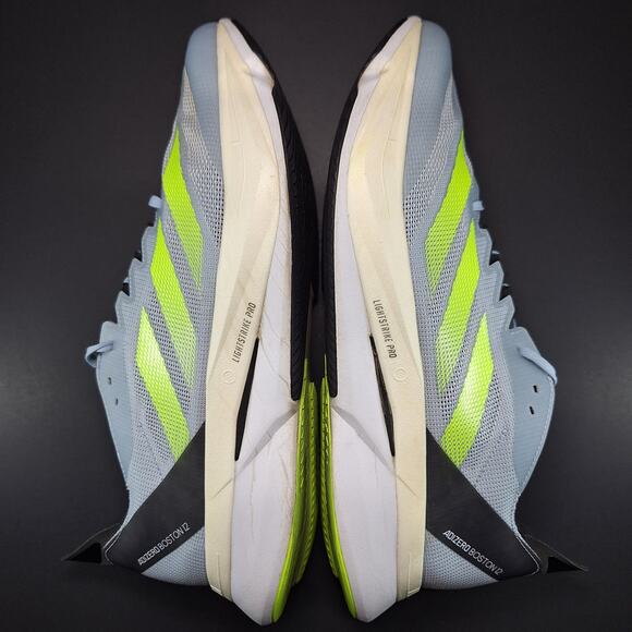 Adidas Adizero Boston 12 Wonder Blue Lucid Lemon Shoes ID4233 Men's Size 12 - Picture 9 of 12